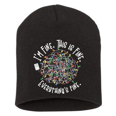Funny Christmas Problem With Tangled Lights Short Acrylic Beanie