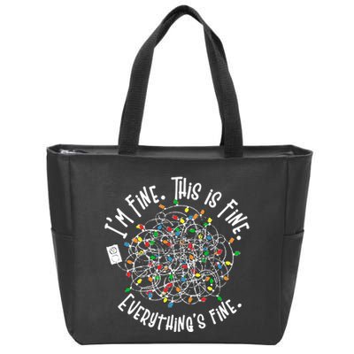 Funny Christmas Problem With Tangled Lights Zip Tote Bag
