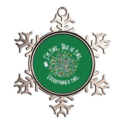 Funny Christmas Problem With Tangled Lights Metallic Star Ornament