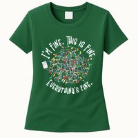 Funny Christmas Problem With Tangled Lights Womens T-Shirt