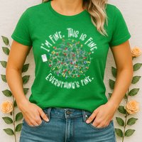 Funny Christmas Problem With Tangled Lights Womens T-Shirt