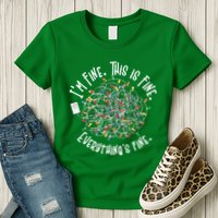 Funny Christmas Problem With Tangled Lights Womens T-Shirt