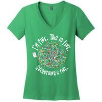 Funny Christmas Problem With Tangled Lights Women's V-Neck T-Shirt