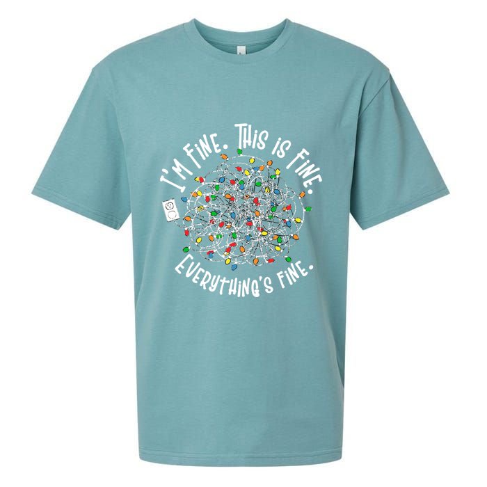 Funny Christmas Problem With Tangled Lights Sueded Cloud Jersey T-Shirt