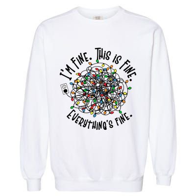 Funny Christmas Problem With Tangled Lights Garment-Dyed Sweatshirt