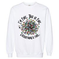 Funny Christmas Problem With Tangled Lights Garment-Dyed Sweatshirt