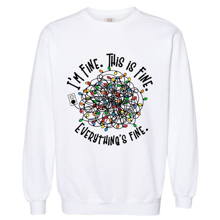 Funny Christmas Problem With Tangled Lights Garment-Dyed Sweatshirt