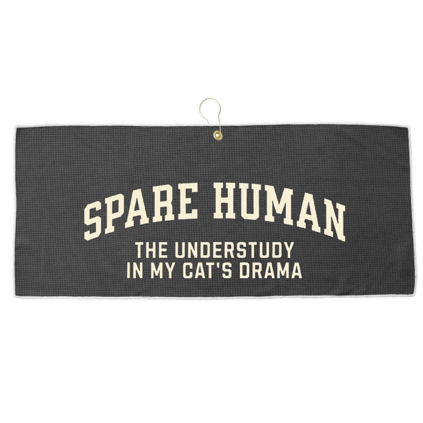 Funny Cat Parent Spare Human Sarcastic Large Microfiber Waffle Golf Towel