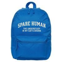 Funny Cat Parent Spare Human Sarcastic 16 in Basic Backpack