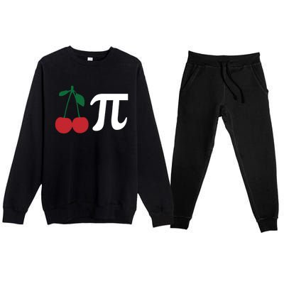 Funny Cherry Pi Day March 14 Math Lover Science Teacher Cute Gift Premium Crewneck Sweatsuit Set