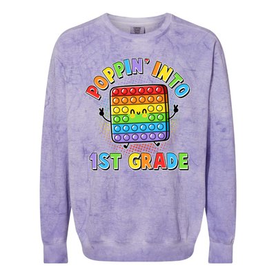 Funny Cute Poppin' Into 1st Grade Fidget Toy Colorblast Crewneck Sweatshirt