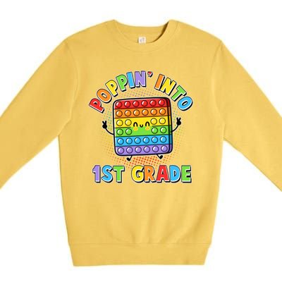 Funny Cute Poppin' Into 1st Grade Fidget Toy Premium Crewneck Sweatshirt