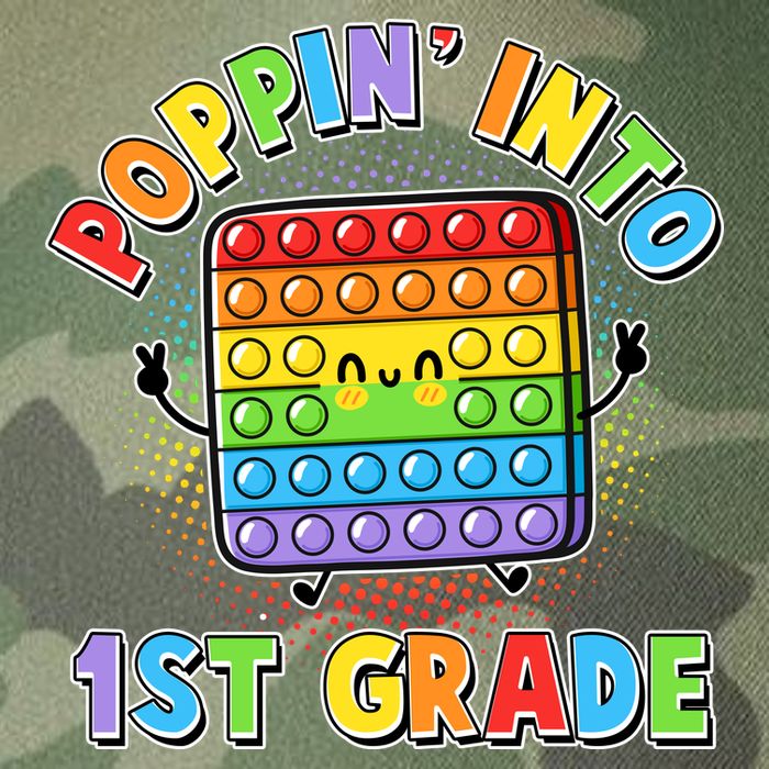 Funny Cute Poppin' Into 1st Grade Fidget Toy Legacy Tie Dye Trucker Hat