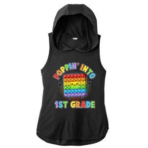 Funny Cute Poppin' Into 1st Grade Fidget Toy Ladies PosiCharge Tri-Blend Wicking Draft Hoodie Tank