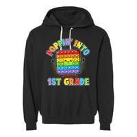 Funny Cute Poppin' Into 1st Grade Fidget Toy Garment-Dyed Fleece Hoodie