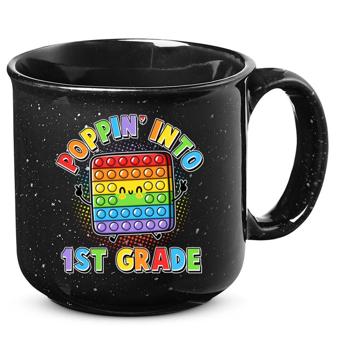 Funny Cute Poppin' Into 1st Grade Fidget Toy 15oz Campfire Ceramic Mug