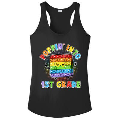 Funny Cute Poppin' Into 1st Grade Fidget Toy Ladies PosiCharge Competitor Racerback Tank