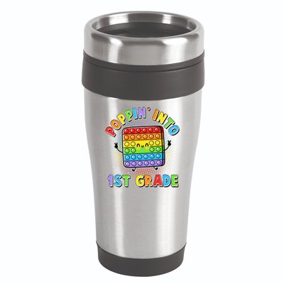 Funny Cute Poppin' Into 1st Grade Fidget Toy 16oz Travel Tumbler