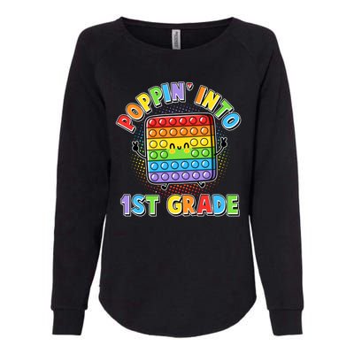 Funny Cute Poppin' Into 1st Grade Fidget Toy Womens California Wash Sweatshirt