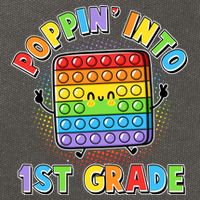Funny Cute Poppin' Into 1st Grade Fidget Toy Cotton Canvas Backpack