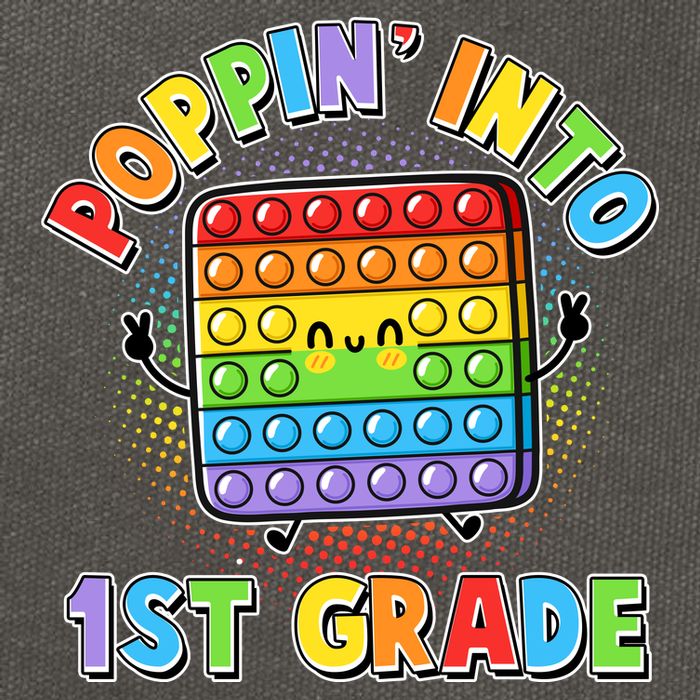 Funny Cute Poppin' Into 1st Grade Fidget Toy Cotton Canvas Backpack