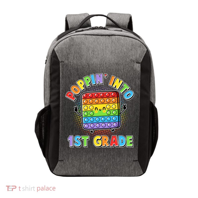 Funny Cute Poppin' Into 1st Grade Fidget Toy Vector Backpack
