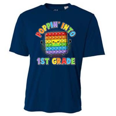 Funny Cute Poppin' Into 1st Grade Fidget Toy Cooling Performance Crew T-Shirt