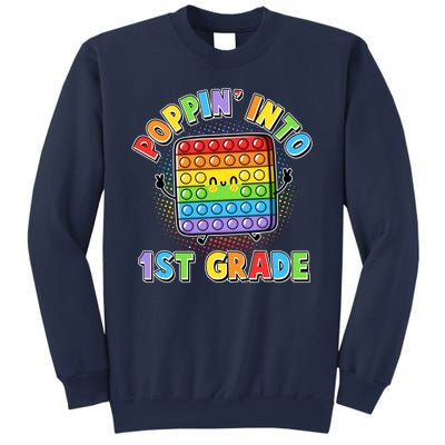 Funny Cute Poppin' Into 1st Grade Fidget Toy Sweatshirt