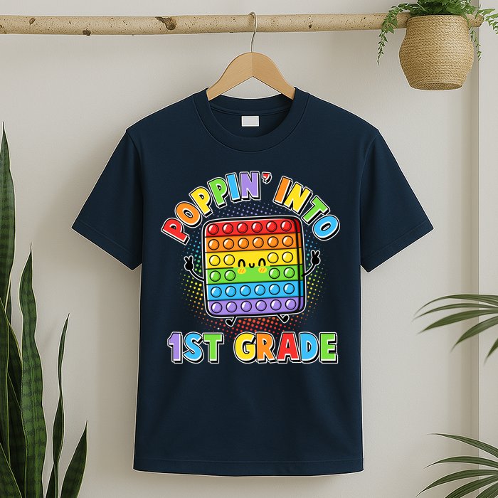 Funny Cute Poppin' Into 1st Grade Fidget Toy T-Shirt