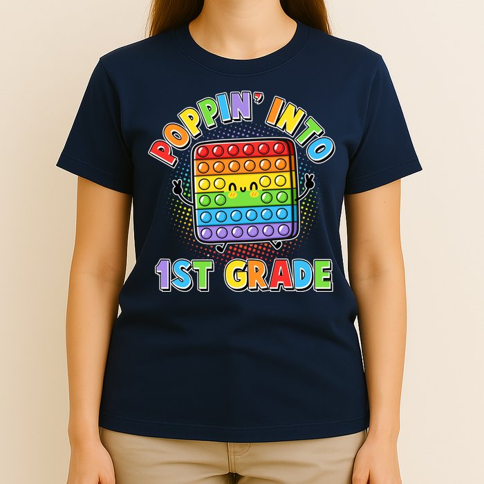 Funny Cute Poppin' Into 1st Grade Fidget Toy T-Shirt
