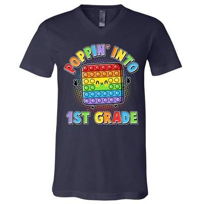 Funny Cute Poppin' Into 1st Grade Fidget Toy V-Neck T-Shirt