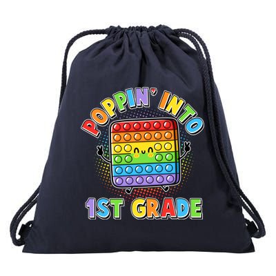 Funny Cute Poppin' Into 1st Grade Fidget Toy Drawstring Bag