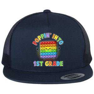 Funny Cute Poppin' Into 1st Grade Fidget Toy Flat Bill Trucker Hat