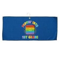 Funny Cute Poppin' Into 1st Grade Fidget Toy Large Microfiber Waffle Golf Towel