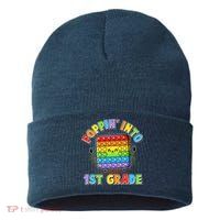 Funny Cute Poppin' Into 1st Grade Fidget Toy Sustainable Knit Beanie
