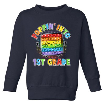 Funny Cute Poppin' Into 1st Grade Fidget Toy Toddler Sweatshirt
