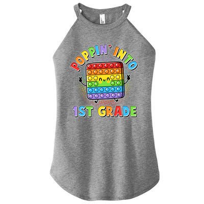 Funny Cute Poppin' Into 1st Grade Fidget Toy Women's Perfect Tri Rocker Tank