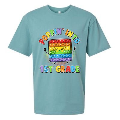 Funny Cute Poppin' Into 1st Grade Fidget Toy Sueded Cloud Jersey T-Shirt