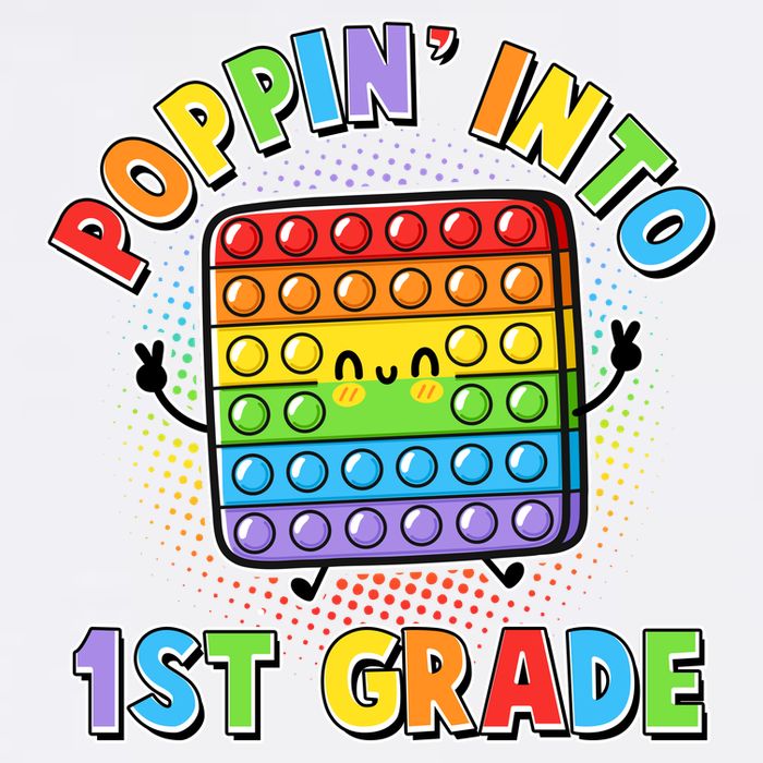 Funny Cute Poppin' Into 1st Grade Fidget Toy Garment-Dyed Sweatshirt