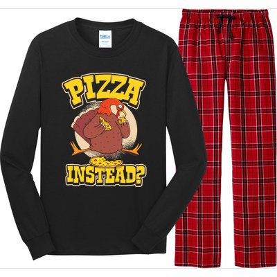 Funny Cute Pizza Instead Thanksgiving Turkey Fall Autumn Season Holiday Meaningf Long Sleeve Pajama Set