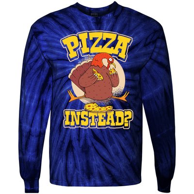 Funny Cute Pizza Instead Thanksgiving Turkey Fall Autumn Season Holiday Meaningf Tie-Dye Long Sleeve Shirt