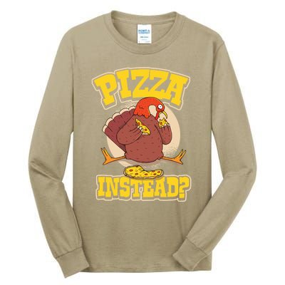 Funny Cute Pizza Instead Thanksgiving Turkey Fall Autumn Season Holiday Meaningf Tall Long Sleeve T-Shirt