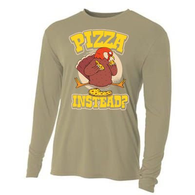 Funny Cute Pizza Instead Thanksgiving Turkey Fall Autumn Season Holiday Meaningf Cooling Performance Long Sleeve Crew