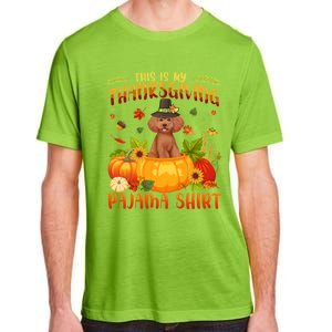 Funny Cute Poodle Dog Autumn Fall This Is My Thanksgiving Pajama Adult ChromaSoft Performance T-Shirt