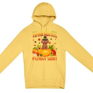 Funny Cute Poodle Dog Autumn Fall This Is My Thanksgiving Pajama Premium Pullover Hoodie