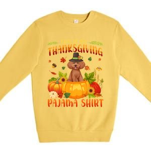 Funny Cute Poodle Dog Autumn Fall This Is My Thanksgiving Pajama Premium Crewneck Sweatshirt