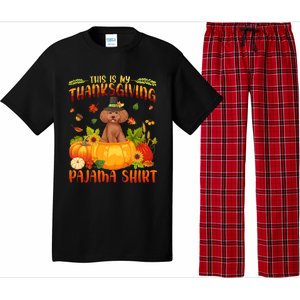 Funny Cute Poodle Dog Autumn Fall This Is My Thanksgiving Pajama Pajama Set