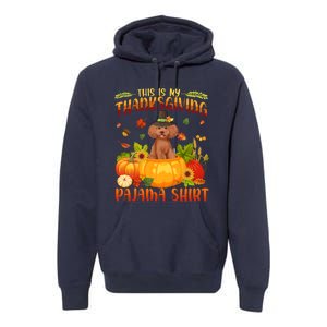 Funny Cute Poodle Dog Autumn Fall This Is My Thanksgiving Pajama Premium Hoodie