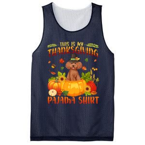 Funny Cute Poodle Dog Autumn Fall This Is My Thanksgiving Pajama Mesh Reversible Basketball Jersey Tank