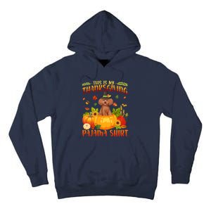 Funny Cute Poodle Dog Autumn Fall This Is My Thanksgiving Pajama Tall Hoodie